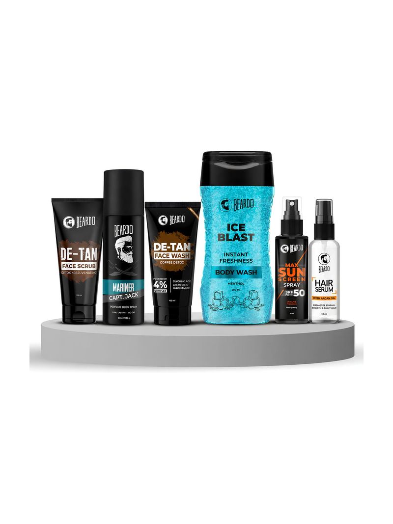 BEARDO Combo Hair Serum, Sunscreen, Perfume, Body Wash, Face Wash & - Image 2