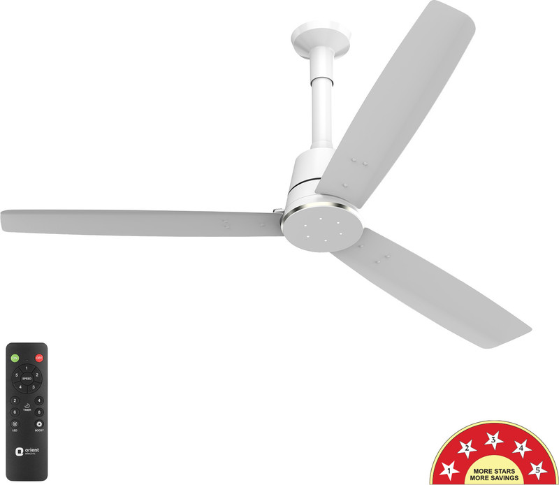 Orient Electric Ujala Prime BLDC | Superior Air Delivery| BEE-5 Star Rated | LED Indiacator फ़्री इंस्टालेशन के साथ 3 Year वारंटी  रिमोट के साथ BLDC मो