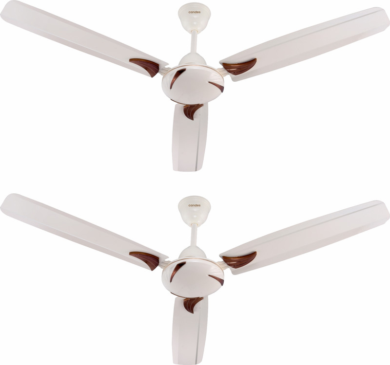 Candes Lynx with 2 Year Warranty Anti Dust 1200 mm Ceiling Fan (3 Star | Ivory | Pack of 2)