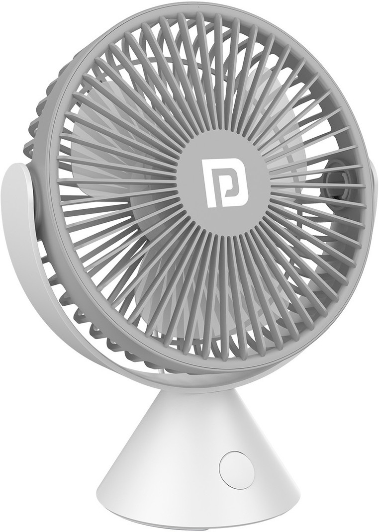 Portronics Aero Breeze Portable Rechargeable Table Fan, 360° Rotatable, 4 Hours Back Up, POR 2747 USB Fan Grey