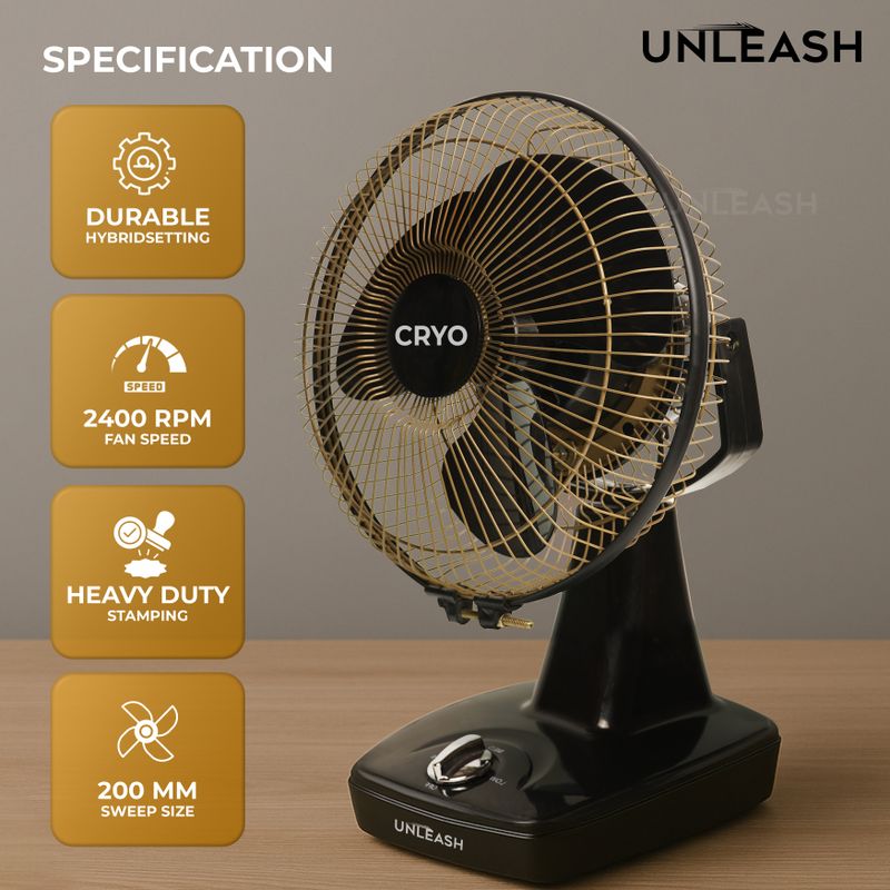 unleash CRYO 9 INCH 230MM Metal Fan - Image 3