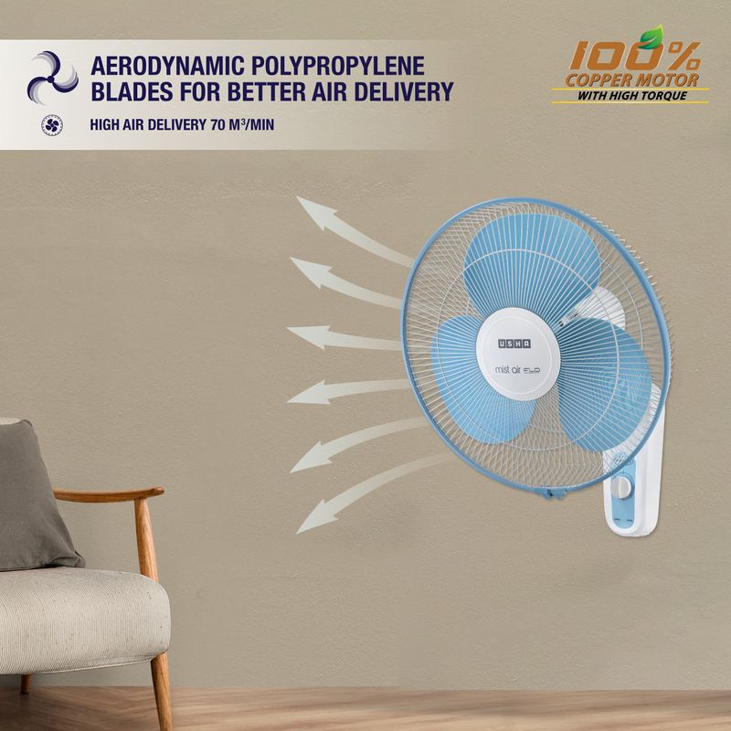 USHA Mist Air Flo 400 mm Wall Fan - Image 4