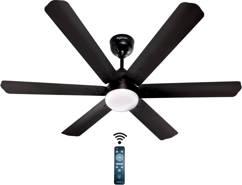 DIGISMART AUTUM HEXA | BLDC Motor | Remote Control | LED Light | 6 Blade | Energy Saving with 5 Year Warranty BLDC Motor with Remote, Energy Saving, Remote Controlled, High Air Delivery 1200 mm Ceiling Fan