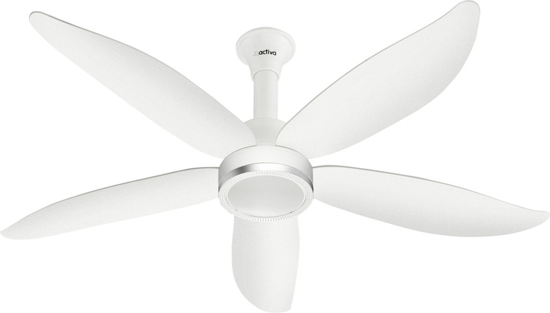 ACTIVA Aero Five | BLDC Motor | Remote Control | LED Light | 5 Blade with 5 Year Warranty BLDC Motor with Remote 1200 mm Ceiling Fan (5 Star | White |