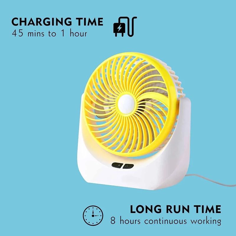 Ampeva 4000mAh Rechargeable Table Fan with LED Light - Image 5