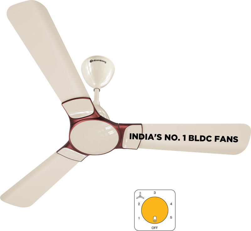 Atomberg Erica Nuvo Regulator Operated(No Remote)Advance Air+ TechnologyLow Noise with 3 Year Warranty BLDC Motor 1200 mm Ceiling Fan 5 Star | Seasand