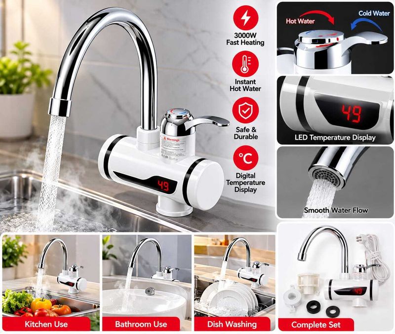 Ayan ayat hub HH-3000LED Wall Mounted Basin Mixer Faucet - Image 4