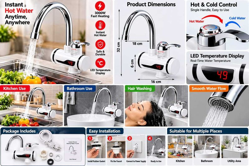 Ayan ayat hub HH-3000LED Wall Mounted Basin Mixer Faucet - Image 3