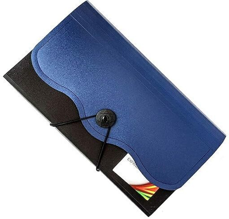 Ang Plastic Expanding Cheque Book Holder Case, 12 Pocket Multi Passbook Holder/Bill Folder/Passport/Memo Cards/Cash Storage Pouch Organizer with Elast