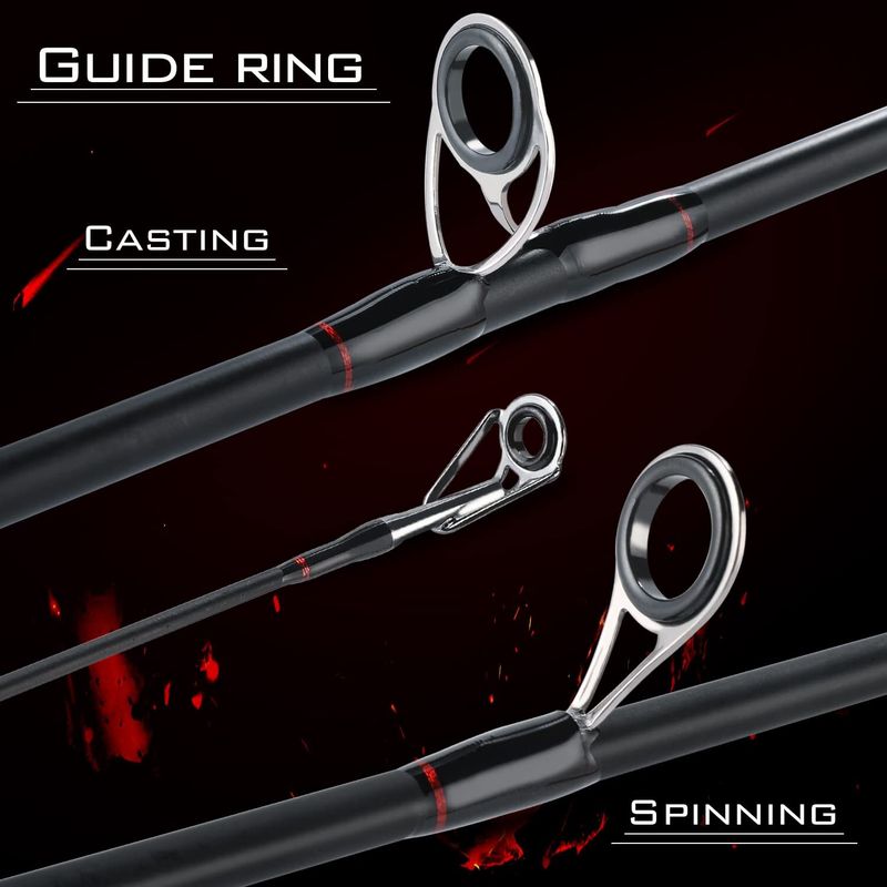 Aqqer Baitcasting Fishing Rod 1.65m Red, Black - Image 3
