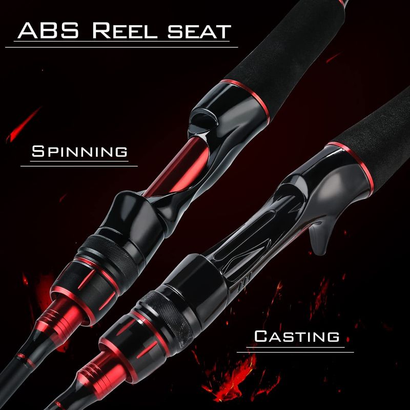 Aqqer Baitcasting Fishing Rod 1.65m Red, Black - Image 5