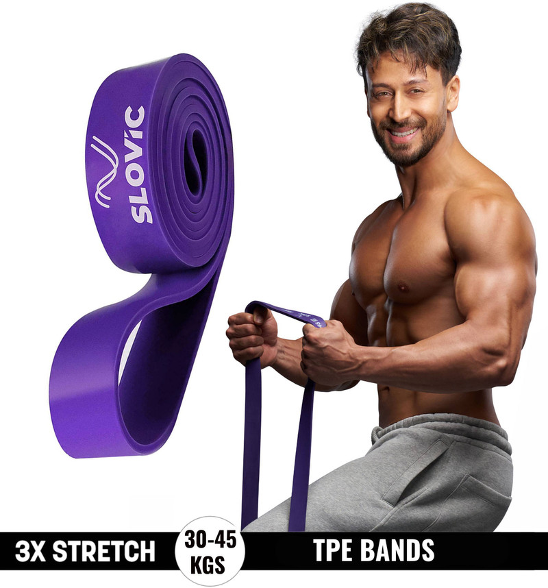 SLOVIC TPE Bands for Workout | Pull Up | Stretching|Heavy Duty Material |Upto30-45 KGS Resistance Band Purple, Pack of 1