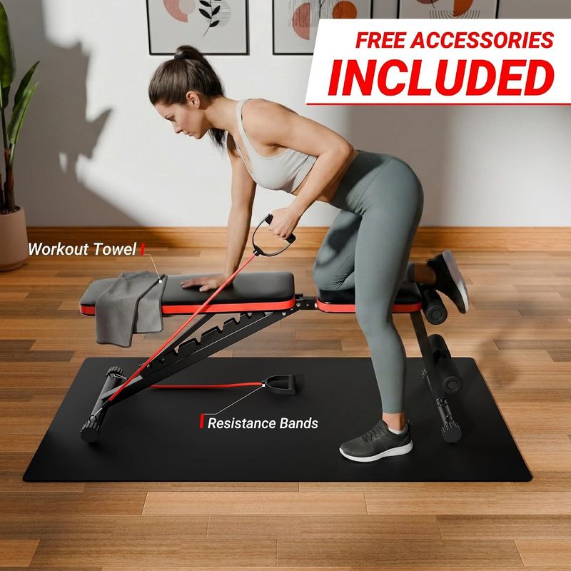 Lifelong Adjustable Foldable Gym Bench Incline Decline Flat - Image 6