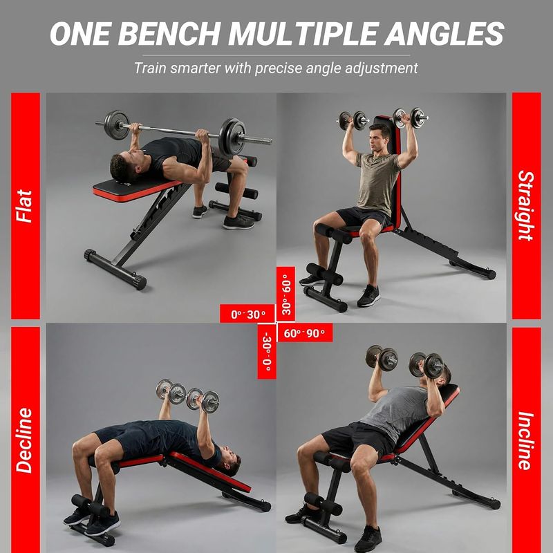 Lifelong Adjustable Foldable Gym Bench Incline Decline Flat - Image 4