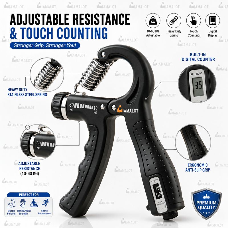 iamalot Hand Gripper 10-60KG with Counter - Image 3