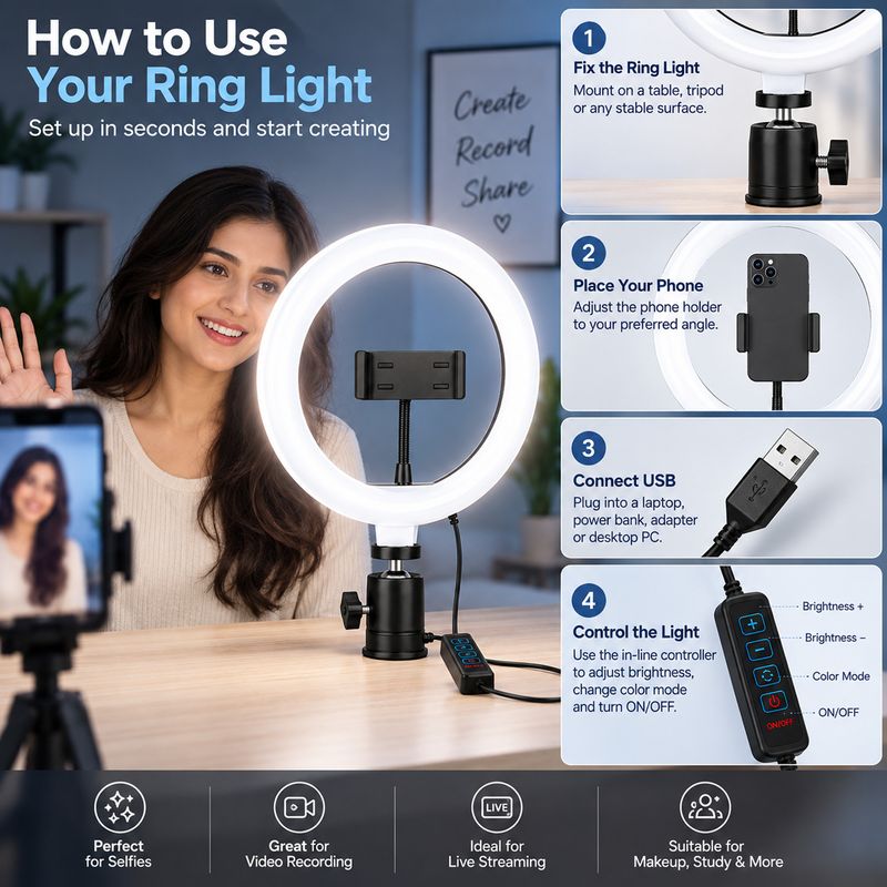 Bestor 10 Inch LED Ring Light - Image 6