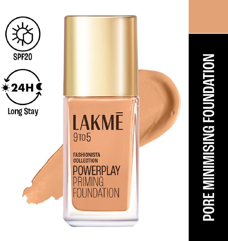 Lakmé 9to5 Powerplay Priming  Foundation (Warm Beige, 25 ml)