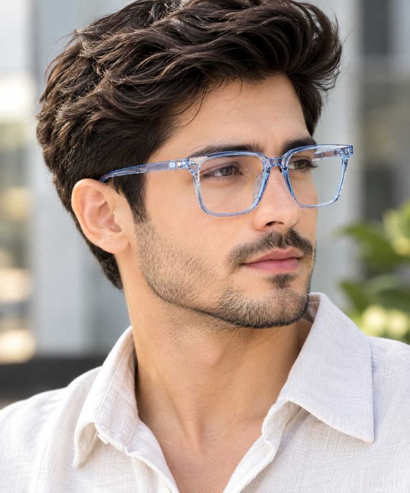 halfblack Full Rim Square Anti Glare & Blue Cut Computer Glasses - Image 6