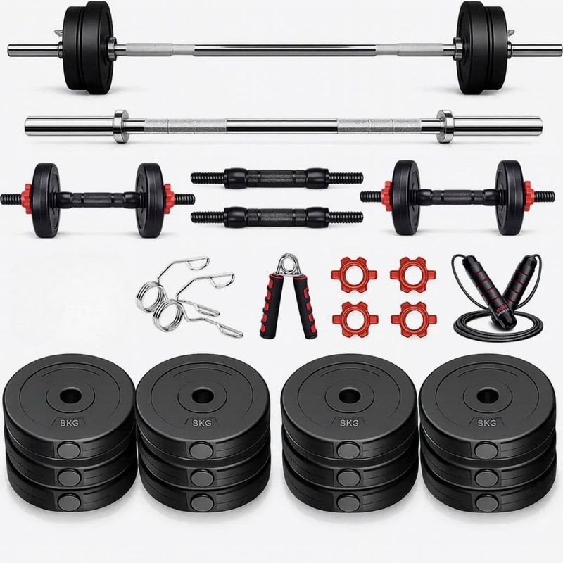 JASMINE 20KG Weight Straight Rod Fitness Kit - Image 2