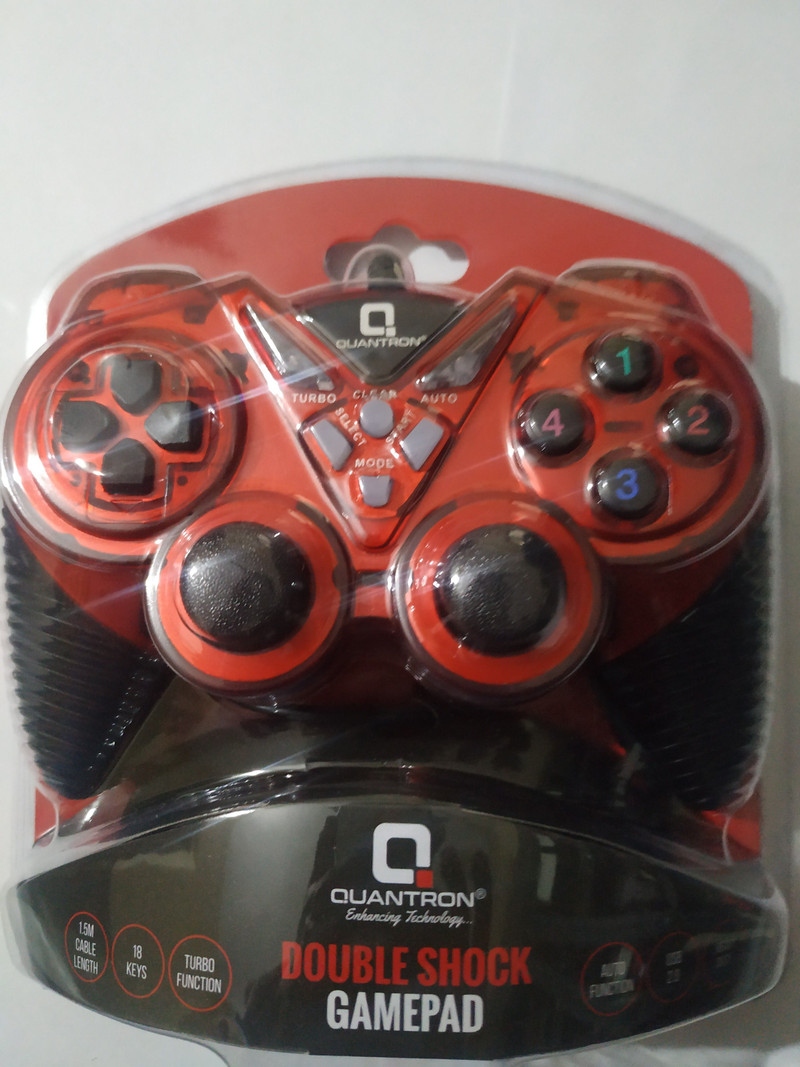 Quantron QGP-1803 DOUBLE SHOCK GAMEPAD RED Gamepad (Red, For PC)