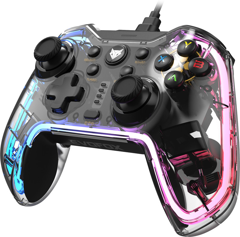 EVOFOX Elite X RGB Wired USB Gamepad (Transparent, For PC)