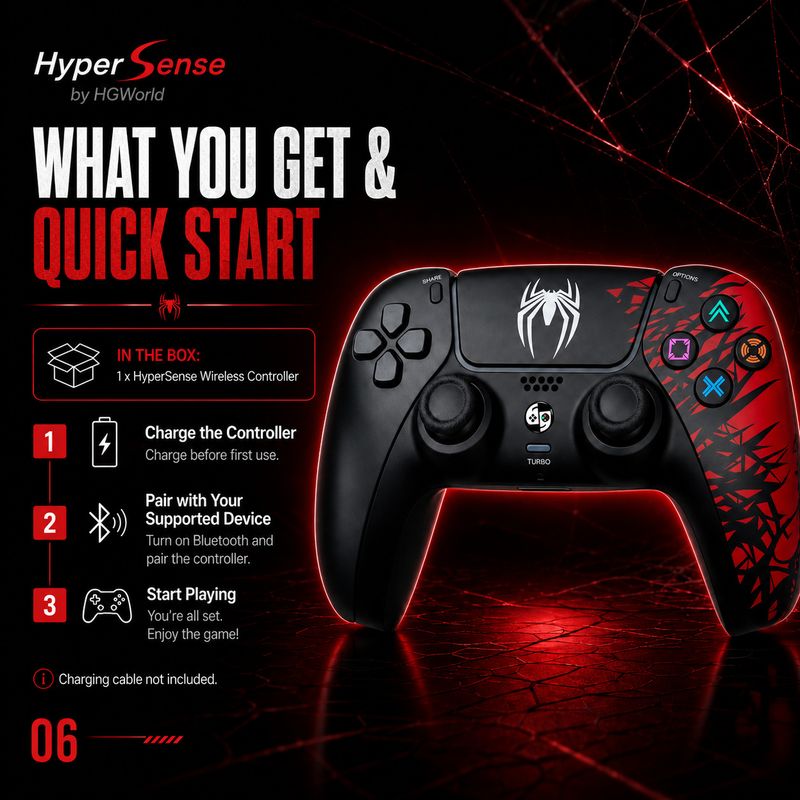 HG WORLD PS4 Wireless Controller with Trigger, PS5 Style - Image 3