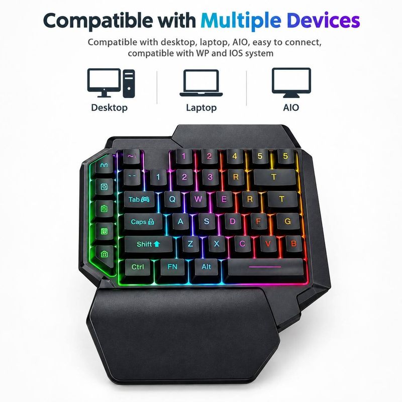 TECHNOLOGIA RGB Gaming Keyboard Mouse Combo with Converter Keypad - Image 4