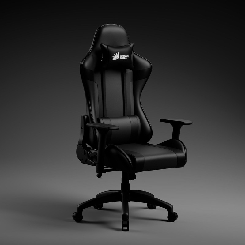 GREEN SOUL Raptor 2.0 Racing Edition Ergonomic Gaming Chair with Premium PU Leather |Gaming & WFH|3D Armrest Gaming Chair (Black)