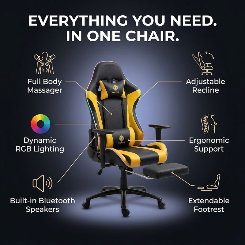 Morph RAPTOR SYNC X RGB Gaming Chair with Bluetooth Speakers - Image 6