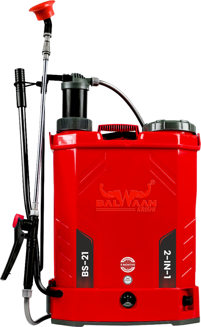 Balwaan Battery and Manual Sprayer Pump 12Vx8A 2 in 1 Knapsack Manual and Battery Pump 18 L Tank Sprayer Pack of 1