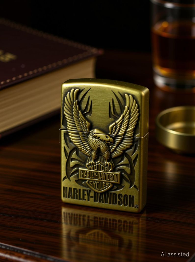VIOVI Gold Harley Davidson Refillable Zippo - Image 4