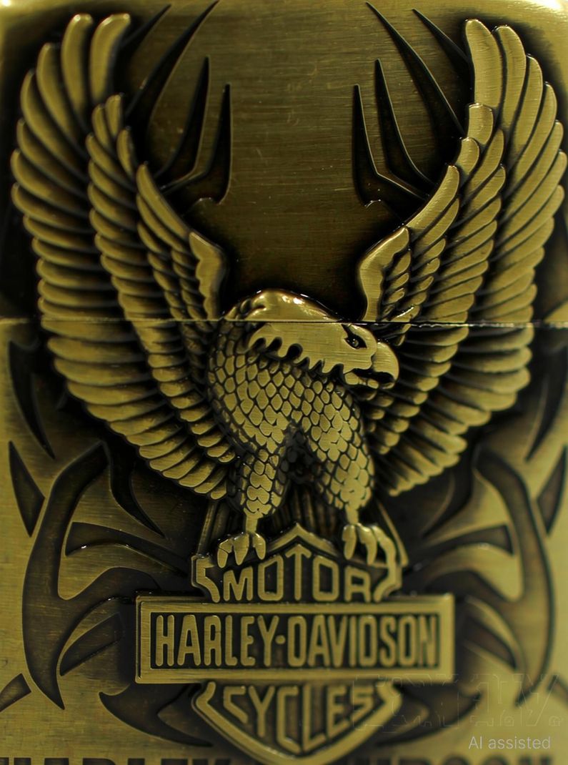 VIOVI Gold Harley Davidson Refillable Zippo - Image 5