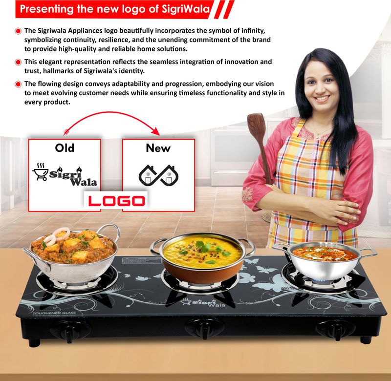 Sigri-wala Primecook Roy Glass 3-Burner Gas Stove - Image 4