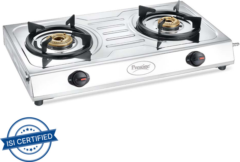Prestige Prime Stainless Steel Manual Gas Stove 2 Burners