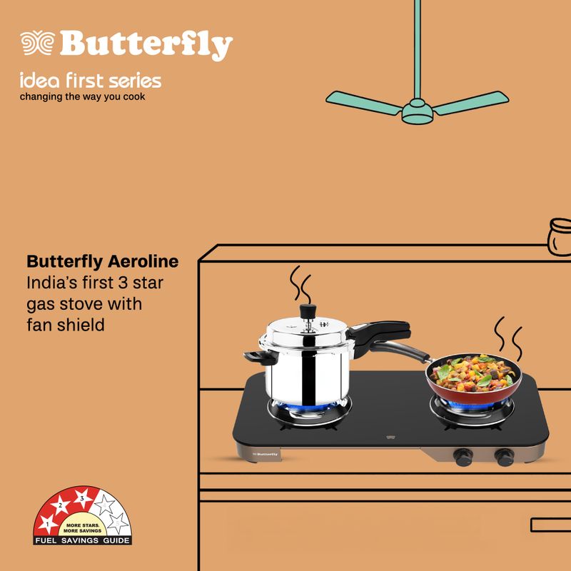 Butterfly Aeroline Glass Manual Gas Stove - Image 5