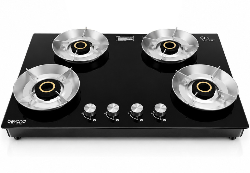 Beyond Appliances Quantum 5 star energy rated 77% Energy Efficient Full Brass burners Glass Glass Manual Gas Stove Price in India - Buy Beyond Applian