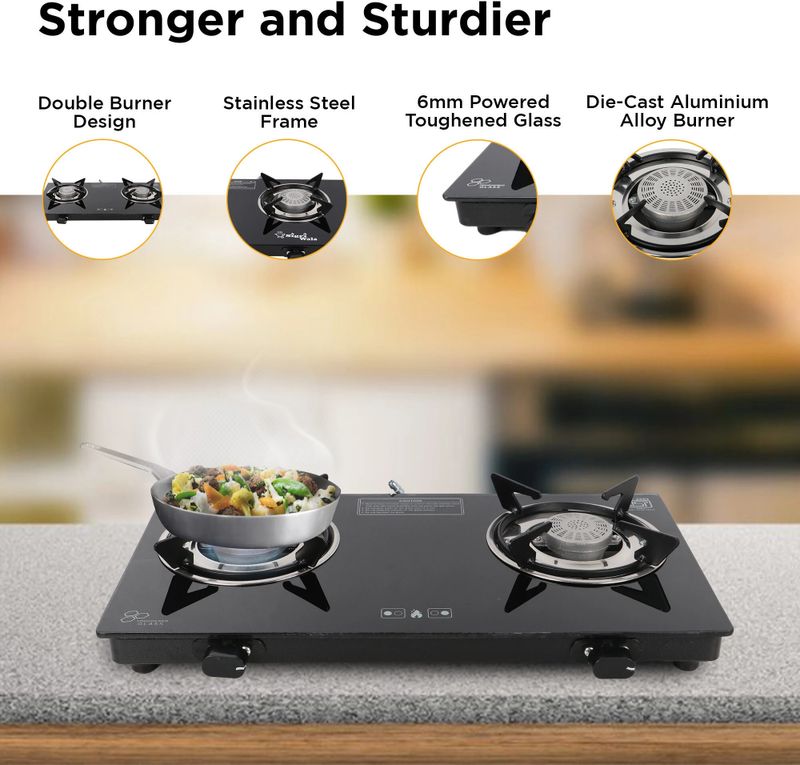 Flipkart SmartBuy 2B Toughened Glass Tornado Burner Gas Stove - Image 4