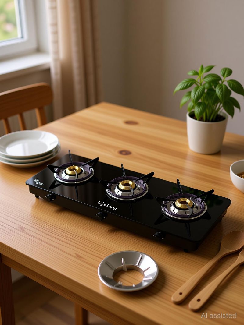 Lifelong 3 Burner Gas Stove with Glass Top - Image 5