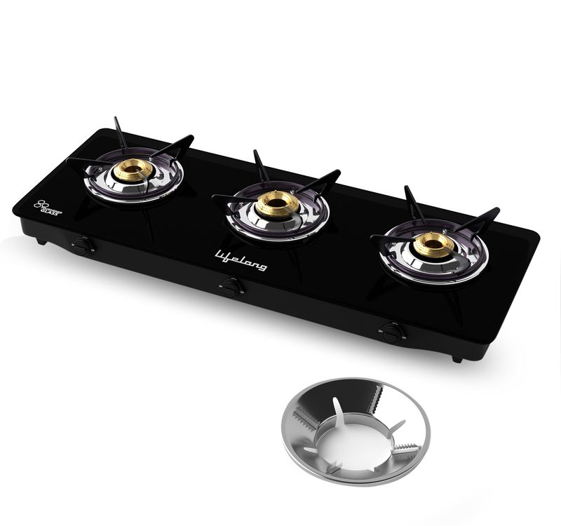 Lifelong 3 Burner Gas Stove with Glass Top - Image 2