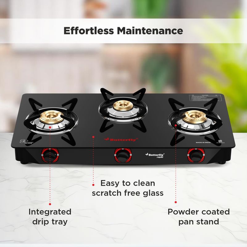 Butterfly Rapid 3B Glass Manual Gas Stove - Image 6