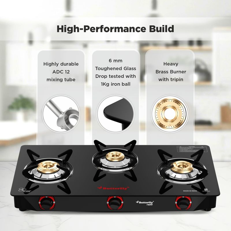 Butterfly Rapid 3B Glass Manual Gas Stove - Image 4
