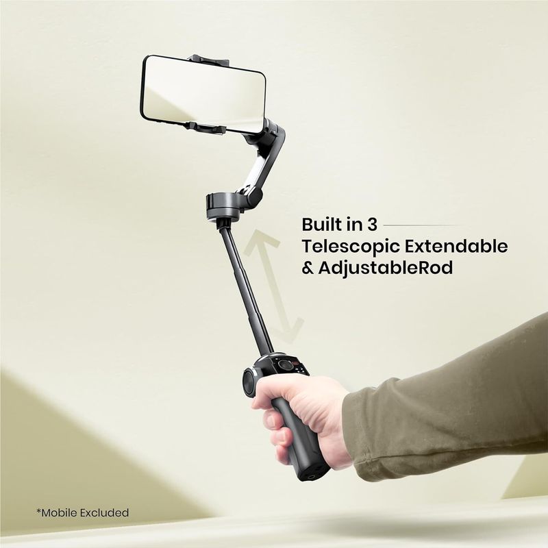 DIGITEK DSG-009F 3 Axis Foldable Gimbal with Built in Extendable Telescopic Rod 3 Axis Gimbal for Mobile (300.0) - Image 7