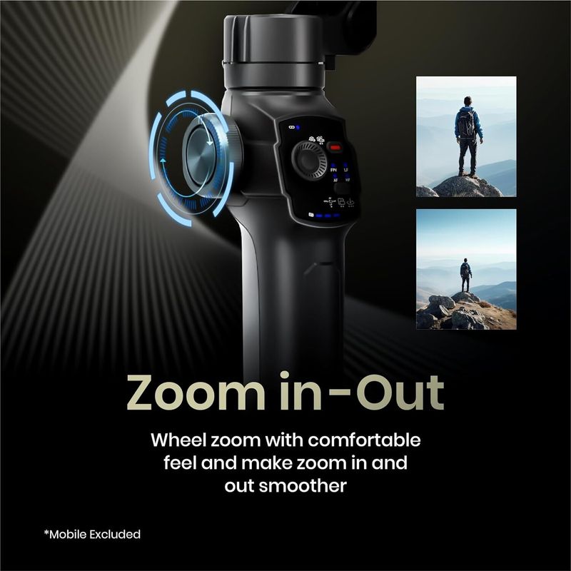 DIGITEK DSG-009F 3 Axis Foldable Gimbal with Built in Extendable Telescopic Rod 3 Axis Gimbal for Mobile (300.0) - Image 8