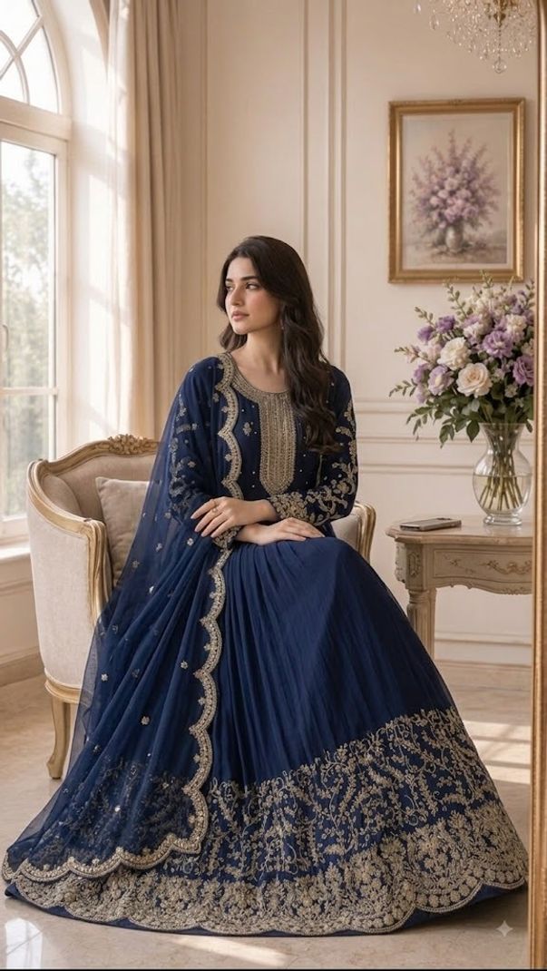 Anghanbrothers Embroidered Georgette Anarka - Image 3