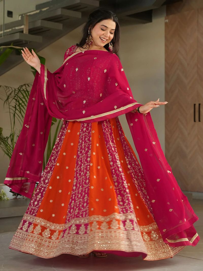 Trijal Fab Women Georgette Kurta Dupatta Set - Image 4