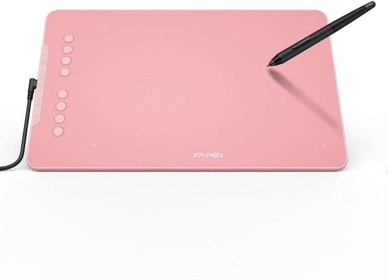 XP Pen Deco01 V2 and V3 8192 Levels of Pressure Sensitivity, Battery-Free Passive Stylus 10 x 6 inch Graphics Tablet Connectivity - USB