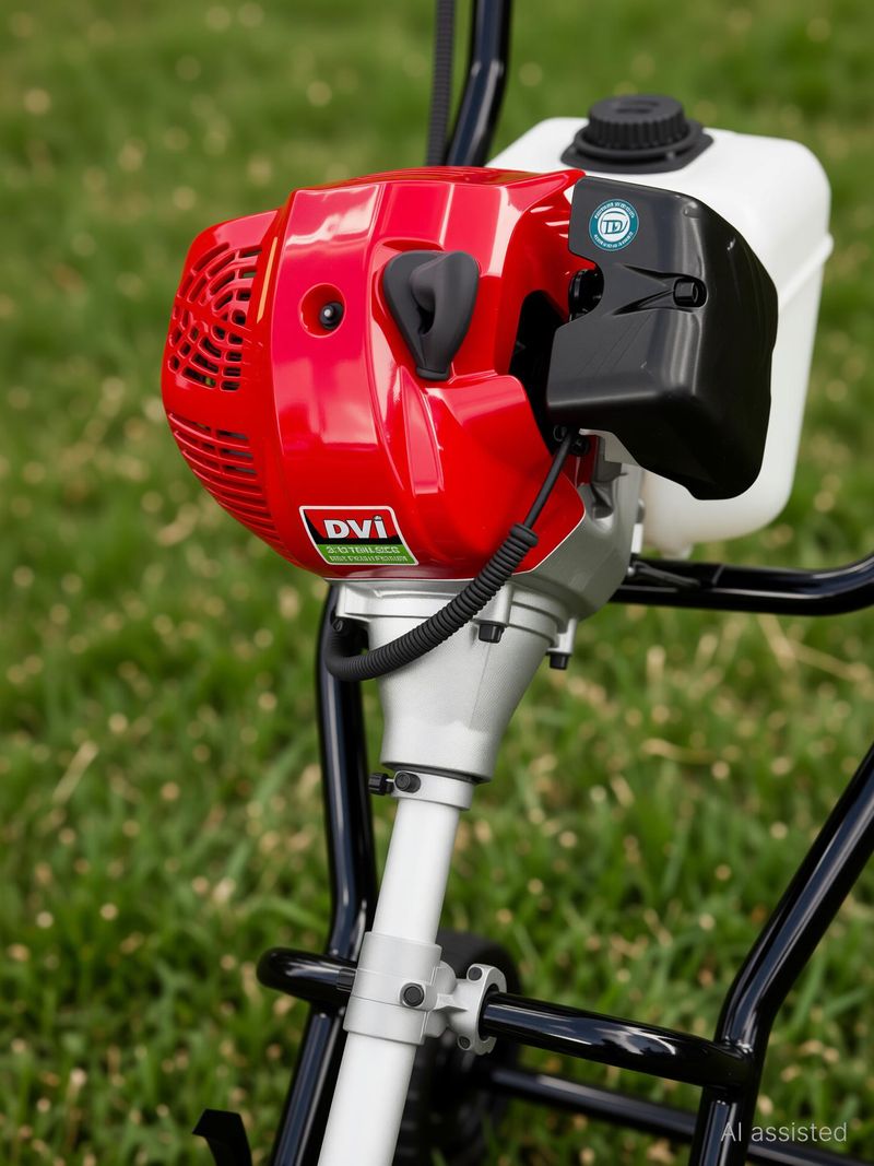 DVI 52CC Tiller with 2 Stroke High Power Petrol Engine With Cultivator Attachment. Fuel Grass Trimmer (Automated Feed) - Image 6