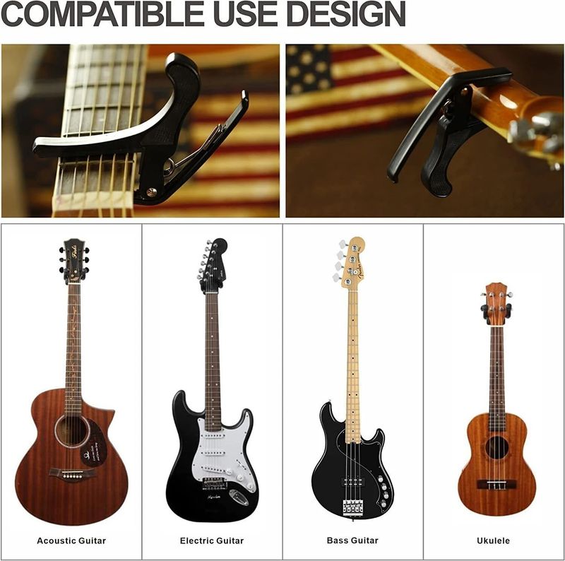 AMG Music Acoustic Guitar String Set with Capo and Tuner - Image 6