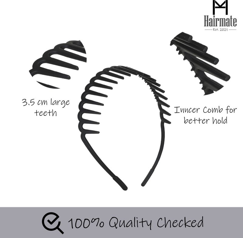 Hairmate Unisex Combed Crown/Shark Teeth Bands (Pack of 2) - Image 4