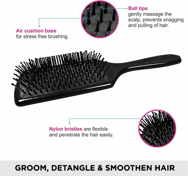 MYN Salon Accessories - Paddle Hair Brush, Round Brush - Image 4